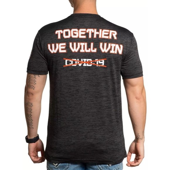 AMERICAN FIGHTER Men's T-Shirt TOGETHER Black Athl - Picture 2 of 5